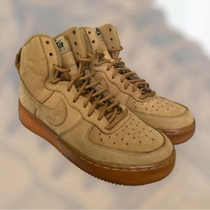 EUC Nike Air Force 1 High LV8 (GS) Flax Wheat Sz 7Y